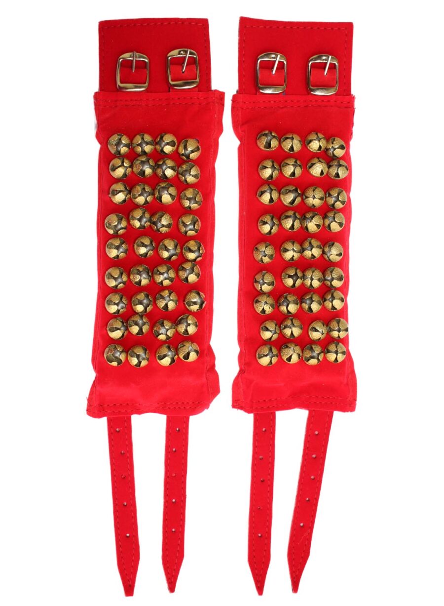 Brass Ghungroo Ankle Bells with Red Velvet Pad