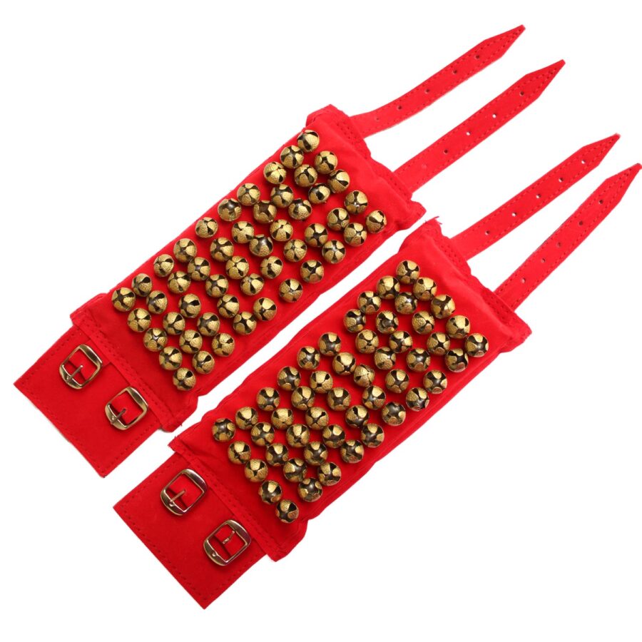 Brass Ghungroo Ankle Bells with Red Velvet Pad